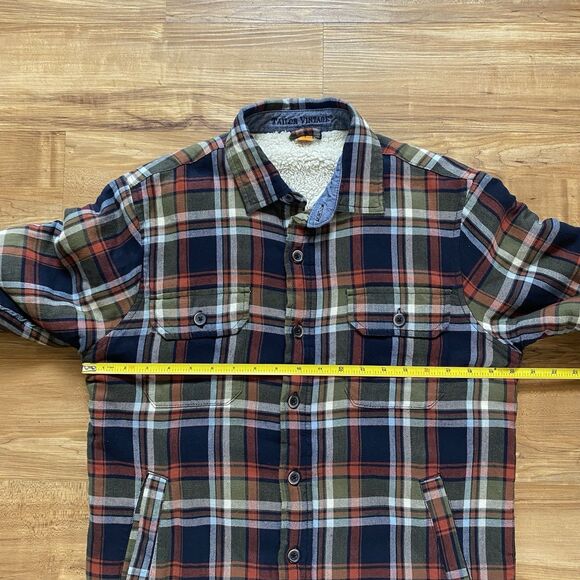 TAILOR VINTAGE Men's S Plaid Flannel Sherpa Fleece Lined Shacket Grunge Workwear - Picture 11 of 15